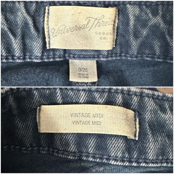 Universal Thread Vintage Style Midi Jean Shorts Size 25 - Picture 3 of 4